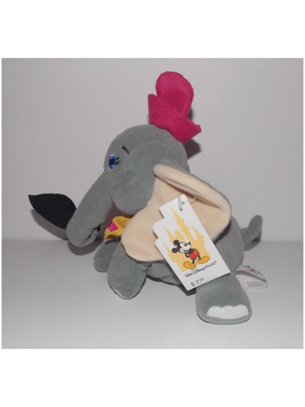 Dumbo with Feather Bean Bag Plush 6in Elephant Walt Disney World Stuffed Animal